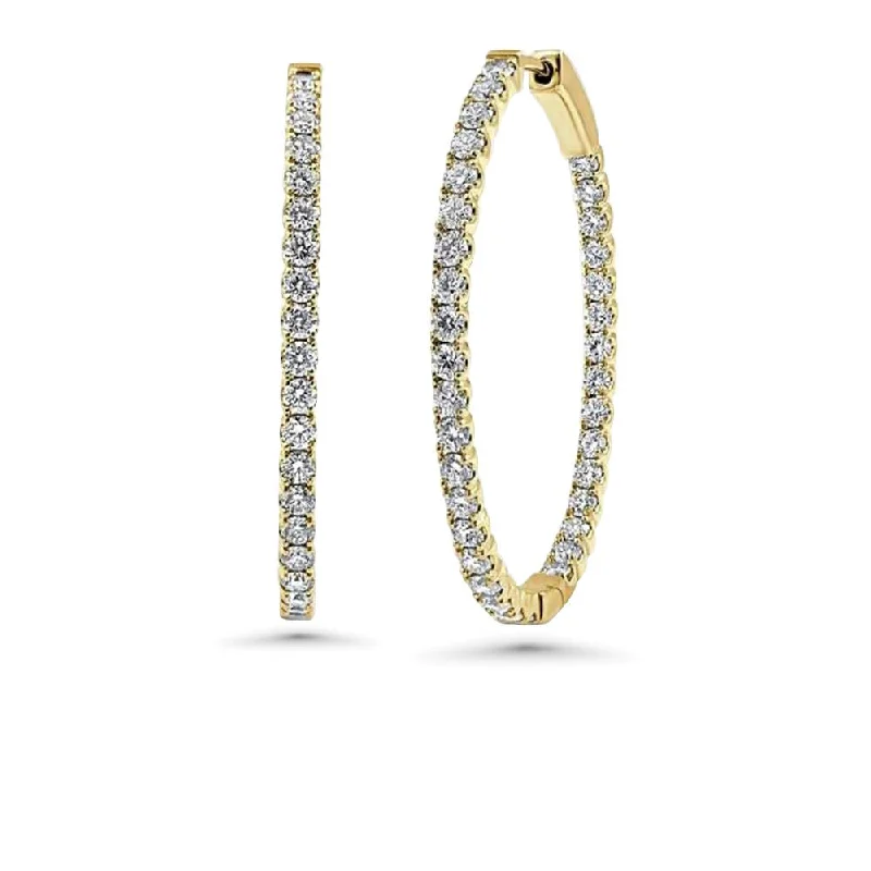 Best hoop earrings with tribal designs for a cultural and exotic aesthetic-Diamonds Inside-Out Hoop Earrings (2.60 ct.) in 14K Gold