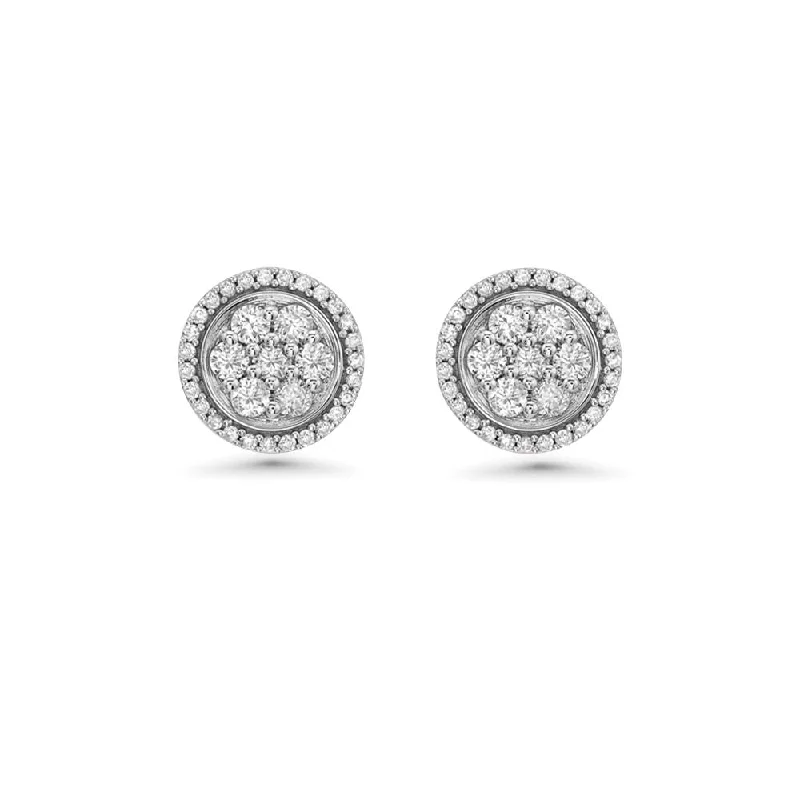 Best hoop earrings with detachable studs for a versatile and adjustable accessory-Diamond Halo Round Shape Studs Earrings (0.75 ct.) in 14K Gold