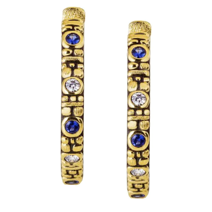 Best hoop earrings with multi-colored gemstones for a vibrant and lively touch-Alex Sepkus Quatrefoil Hug Earrings - E-233DS