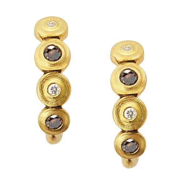 Hoop earrings with braided patterns for a detailed and textured finish-Alex Sepkus Stack Lilly Pad Earrings - E-219DC