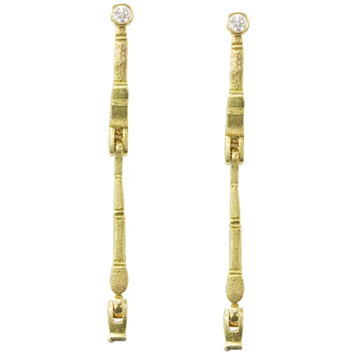 Hoop earrings with faceted crystals for added sparkle and shine-Alex Sepkus Sticks and Stones Earring Mountings - E-148MD