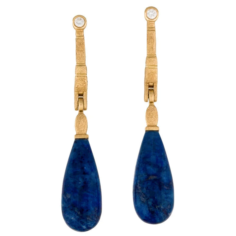 Best hoop earrings with butterfly motifs for a playful and whimsical appearance-Alex Sepkus Sticks and Stones Lapis Earrings - E-160MD