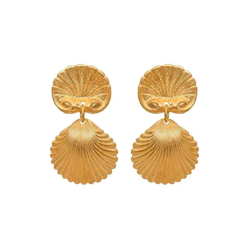 Hoop earrings with artistic filigree designs for an intricate, delicate finish-Coquille Earrings