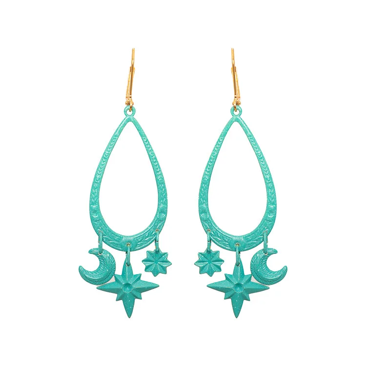 Best hoop earrings with sterling silver for an affordable and chic design-Aqua Navigator Earrings