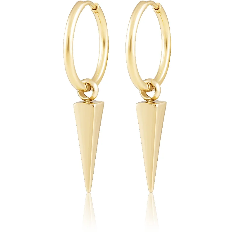 Hoop earrings with open designs for a modern, lighthearted vibe-Aria Spike Hoops