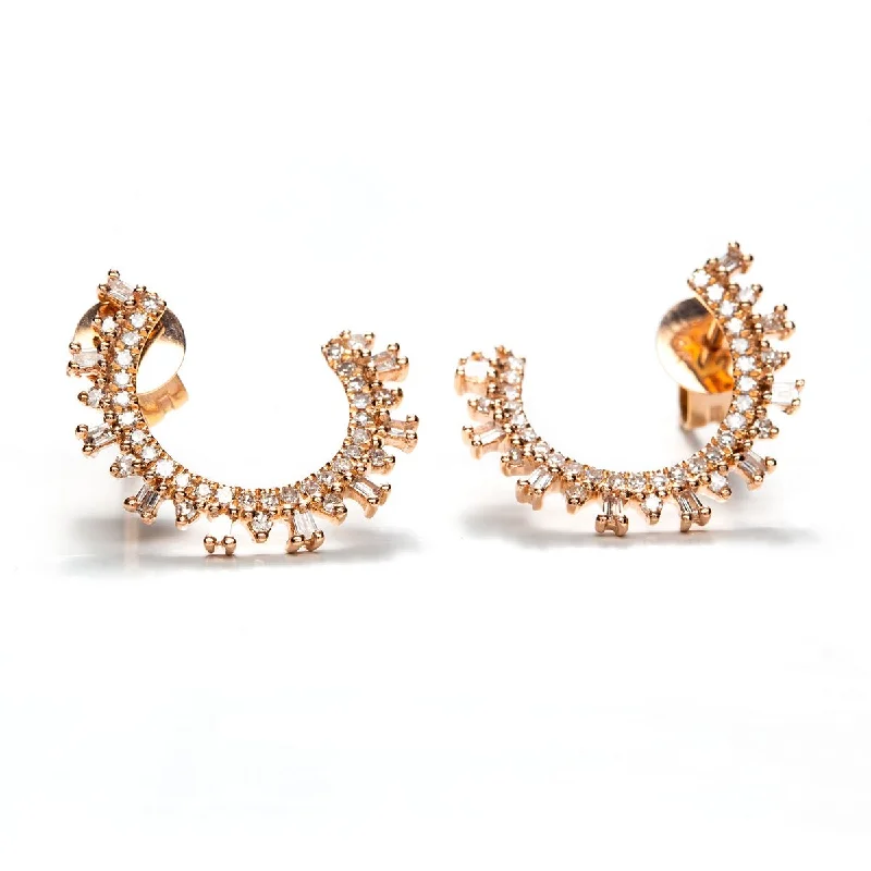 Best hoop earrings with snake chain details for a sleek and modern touch-Baguette Spiral Studs