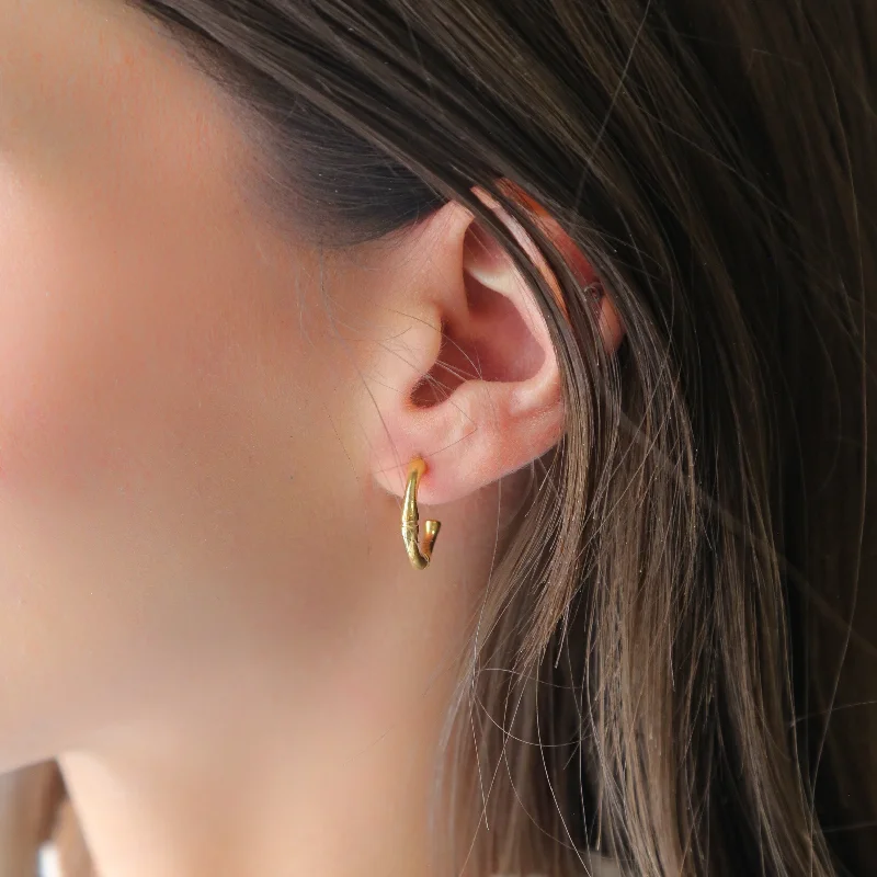 Best hoop earrings with vintage coins for a retro, antique-inspired style-BAMBOO - 18K Gold Earrings