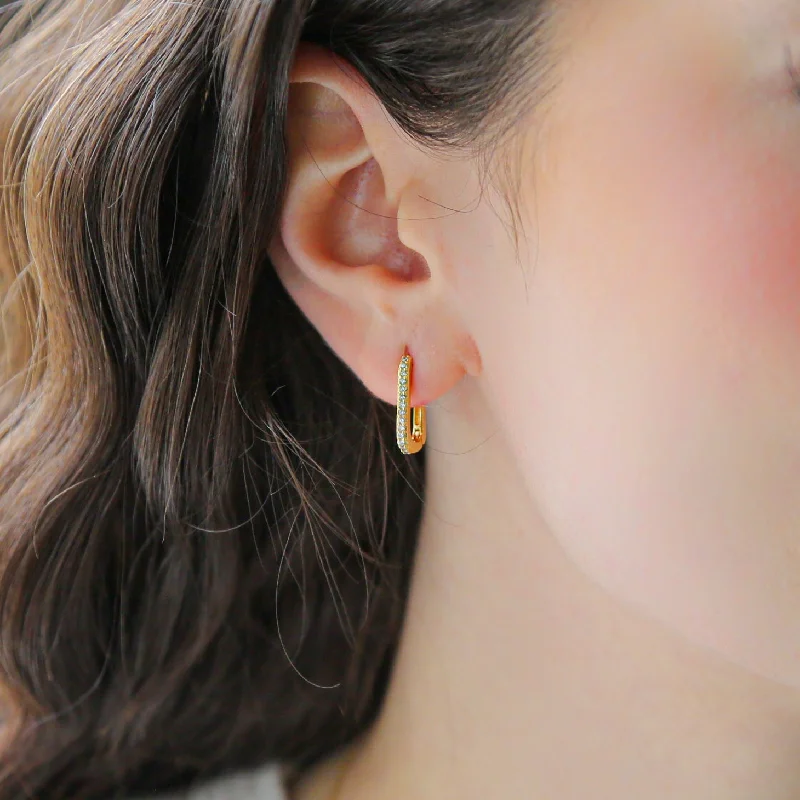 Best hoop earrings with turquoise stones for a bohemian-inspired vibe-BEYOND - 18K Gold + CZ Hoop Earrings