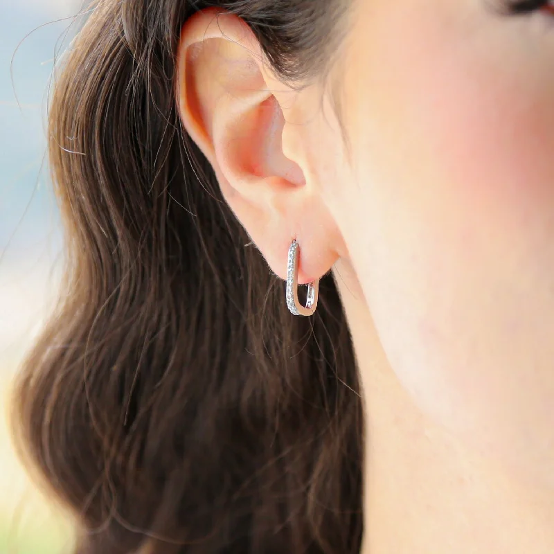 Hoop earrings with textured finishes for a vintage and classic style-BEYOND - Sterling Silver + CZ Hoop Earrings