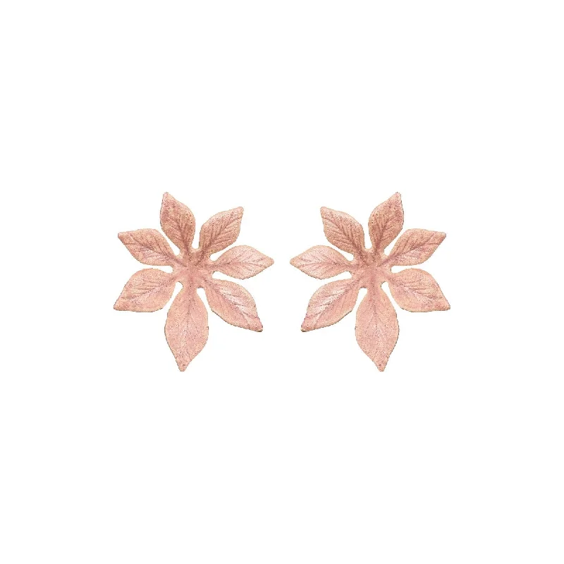 Hoop earrings with twisted leather for a chic and modern boho look-Blush Laila Earrings