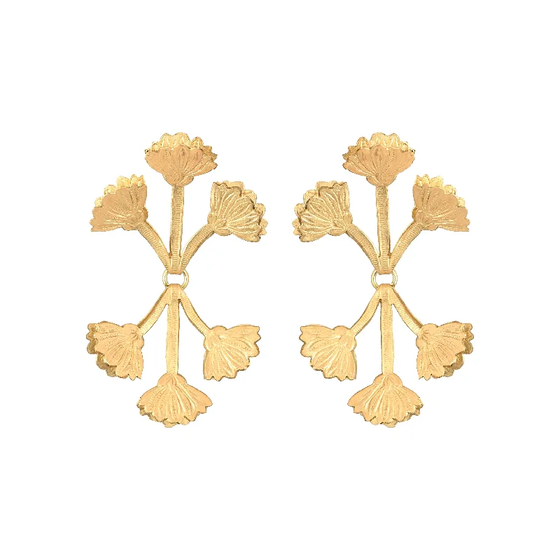 Hoop earrings with floral motifs for a feminine and nature-inspired look-Mimosa Origami Earrings