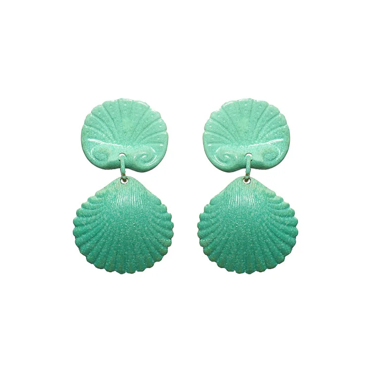 Best hoop earrings with geometric cuts for a sharp, modern appeal-Aqua Coquille Earrings