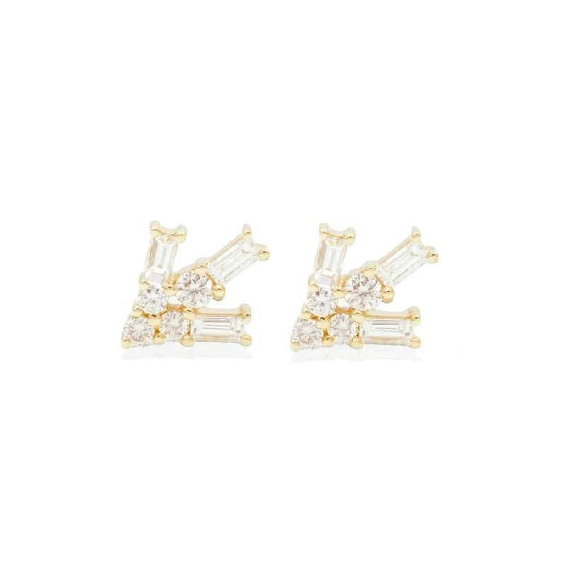 Best hoop earrings with floral designs for a feminine and delicate look-Diamond Arrow Studs