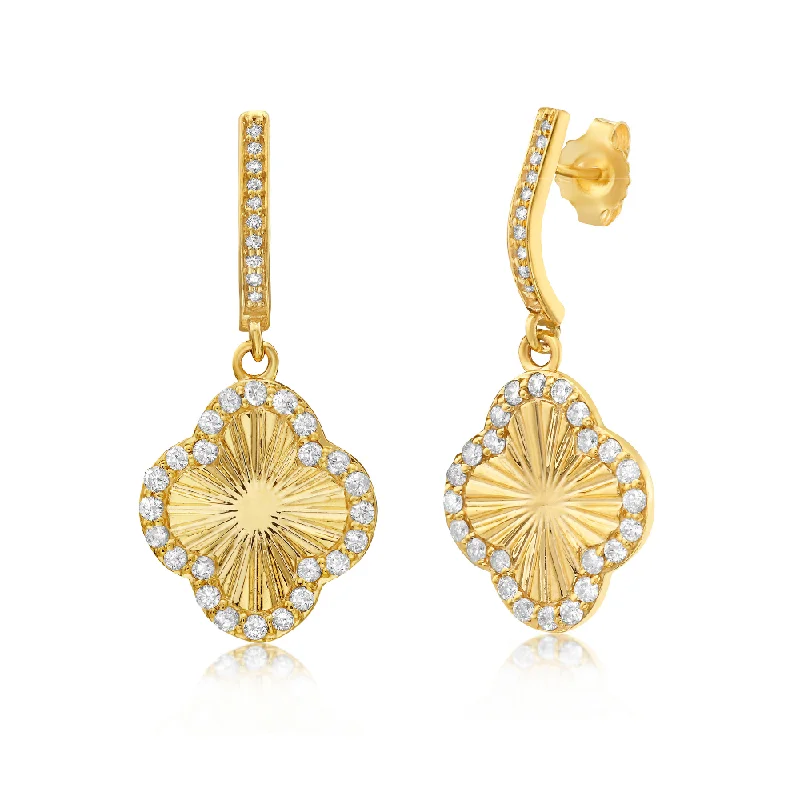 Hoop earrings with oversized designs for a bold, fashion-forward statement-Diamond Clover Earrings (0.75 ct.) in 14K Gold