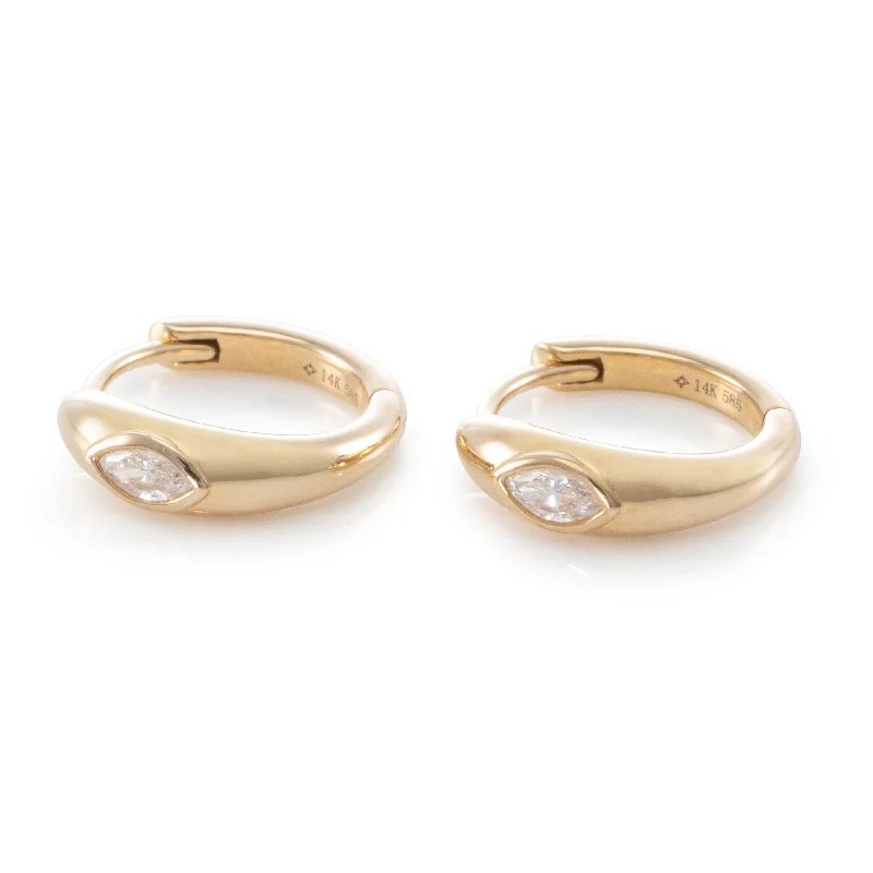 Small hoop earrings for a delicate and understated everyday wear-Protection Huggies