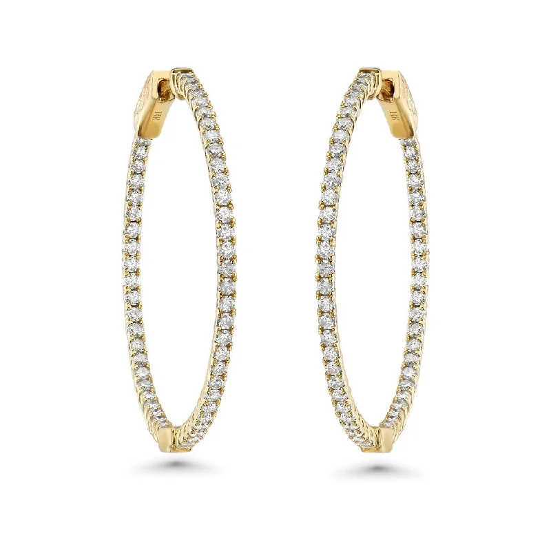 Best hoop earrings with gold-plated finishes for an affordable luxury vibe-Diamond Inside-Out 1.25'' Hoop Earrings (1.60 ct.) 1.7 mm in 14K Gold