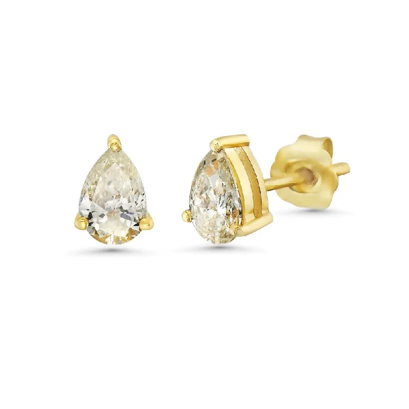 Best hoop earrings with multi-colored gemstones for a vibrant and lively touch-Pear Shape Diamond Studs Earrings (0.70 ct.) in 14K Gold