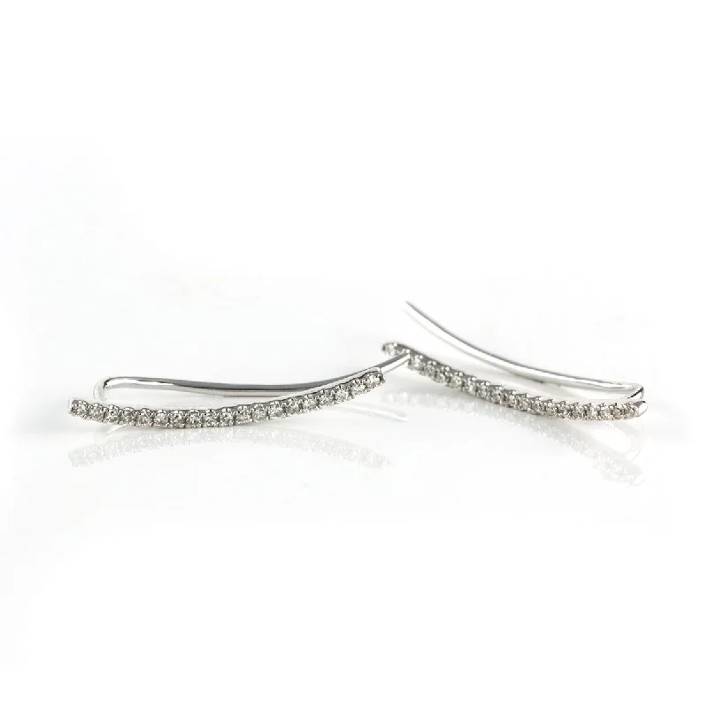 Hoop earrings with circle designs for a classic and timeless shape-Diamond Sliver Crawler Earrings