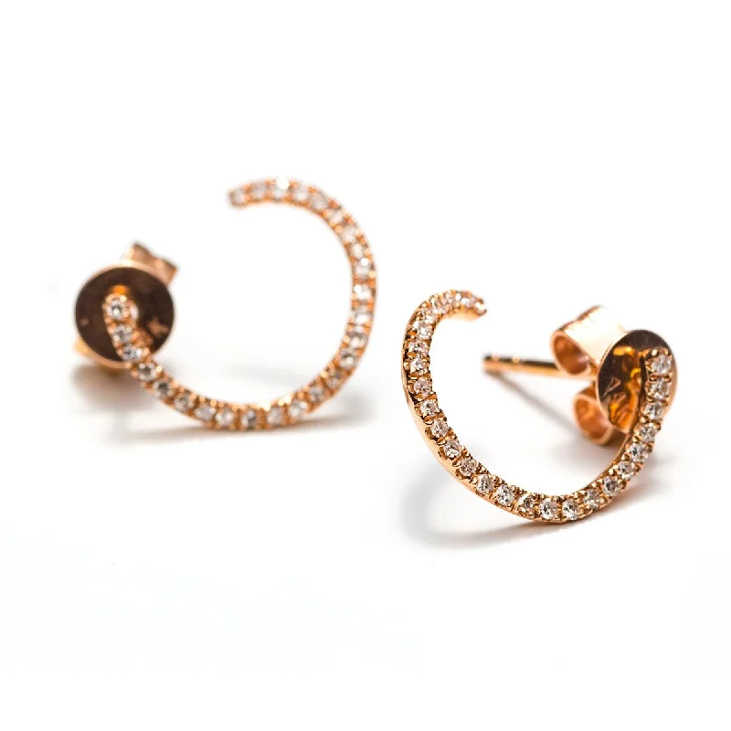 Best hoop earrings with snake chain details for a sleek and modern touch-Diamond Spiral Studs