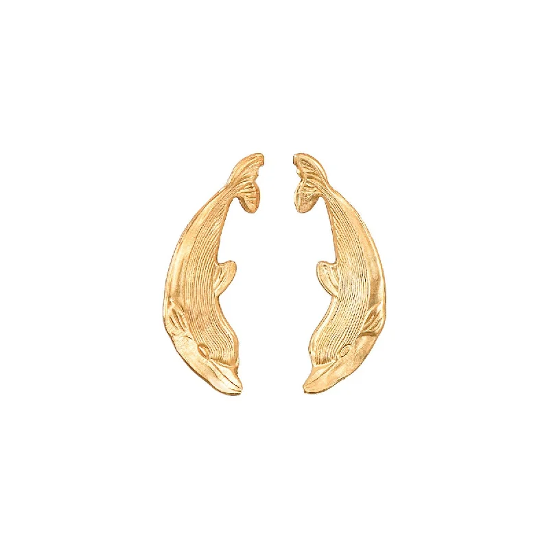 Hoop earrings with oversized designs for a bold, fashion-forward statement-Dolphin Post Earrings