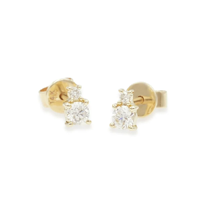 Best hoop earrings with gold-plated finishes for an affordable luxury vibe-Double Gem Studs