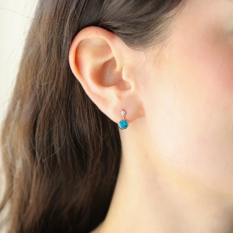 Best hoop earrings with intricate beaded details for a textured, stylish appearance-EMERY - Turquoise & Silver Earrings