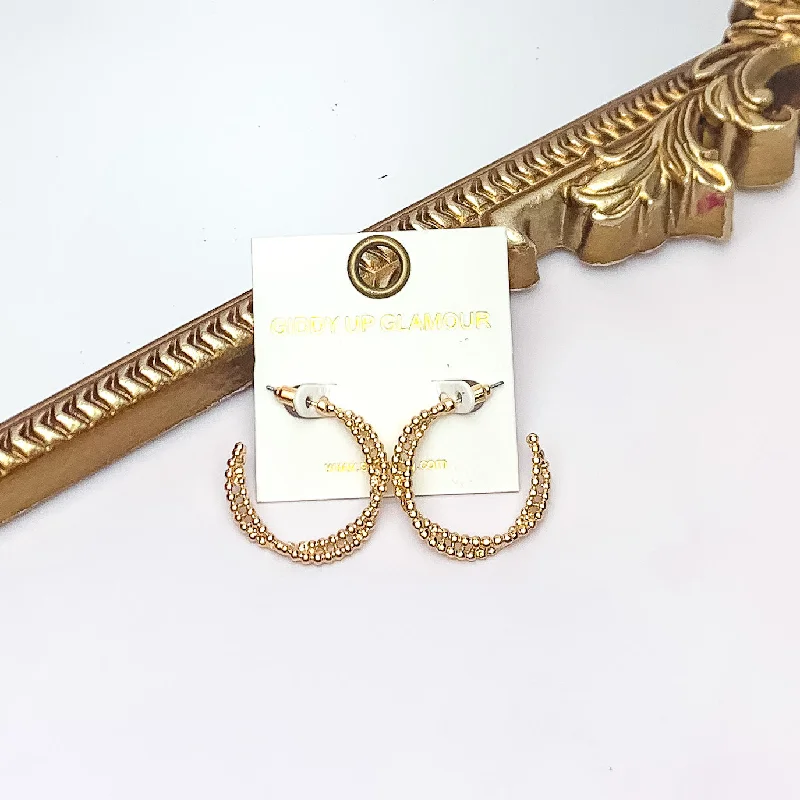 Best hoop earrings with geometric triangle shapes for a modern, chic design-Everyday Glam Double Twisted Hoop Earrings in Gold Tone