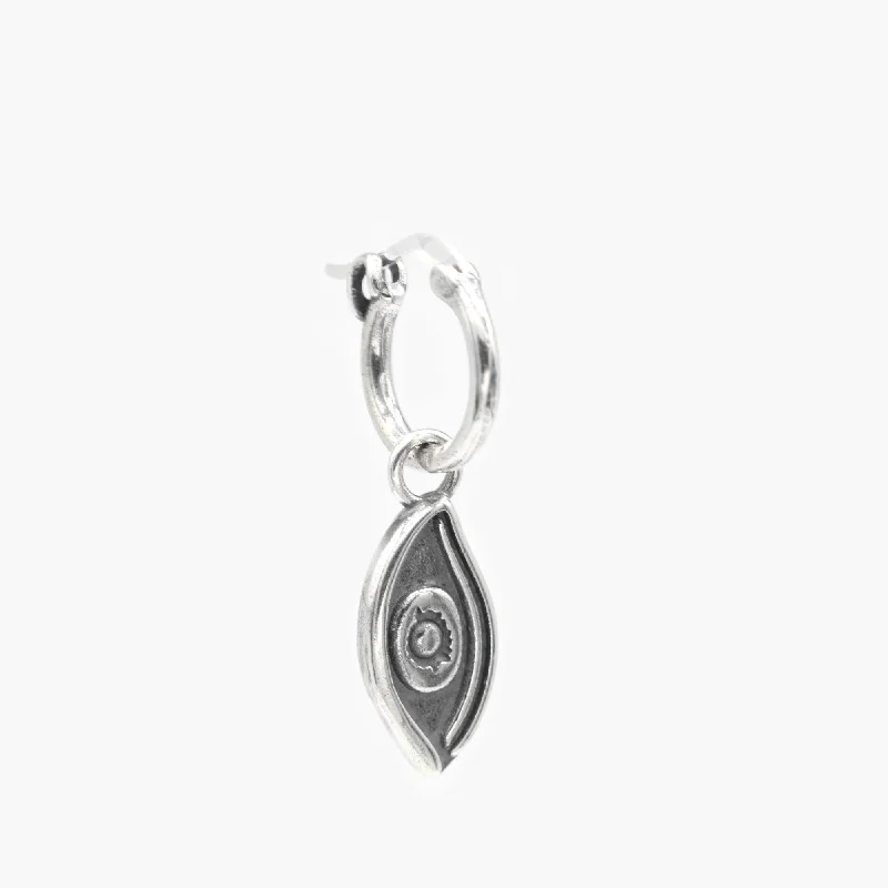 Hoop earrings with satin finishes for a smooth and elegant appearance-Evil Eye Sterling Silver Earring