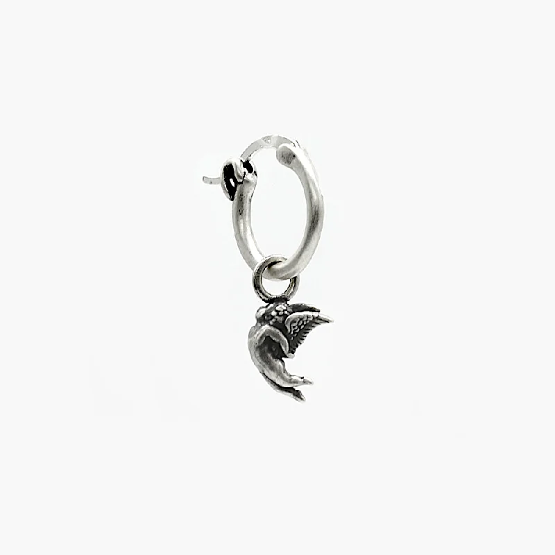 Hoop earrings with a chunky design for a bold and trendy statement-Flying Angel Sterling Silver Earring