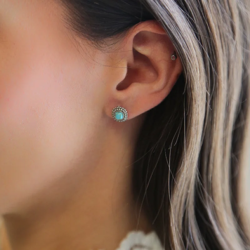 Best hoop earrings with hammered gold for a rustic yet elegant look-FRAN- Trendy Turquoise Earrings For Girls & Women