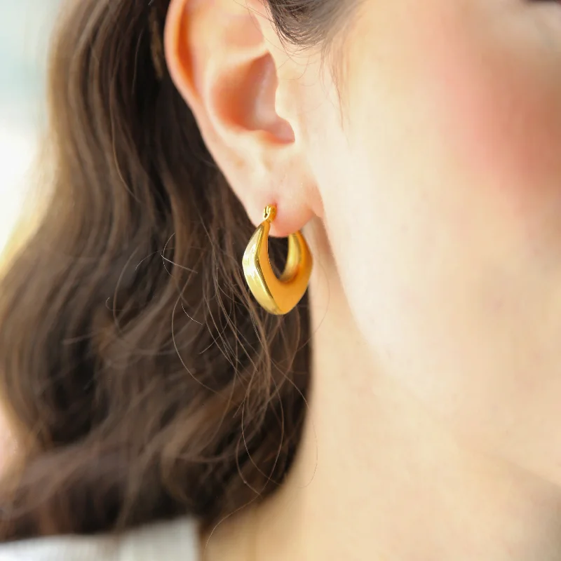 Hoop earrings with enamel stripes for a colorful and eye-catching design-FRENCHIE- 18K Gold Hoop Earrings