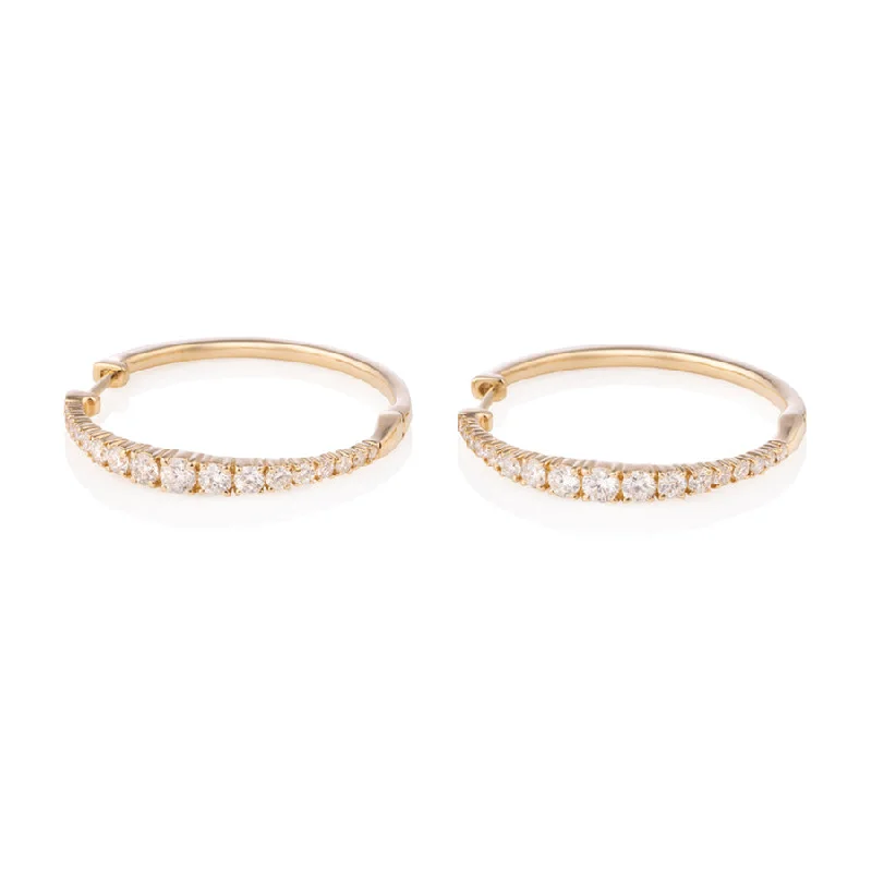 Best hoop earrings with stacked layers for a dimensional and bold look-Gradient Diamond Hoops