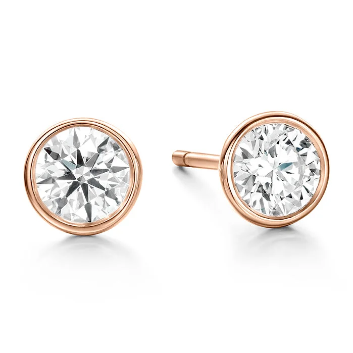 Best hoop earrings with hammered gold for a rustic yet elegant look-Hearts On Fire Classic Bezel Stud Diamond Earrings