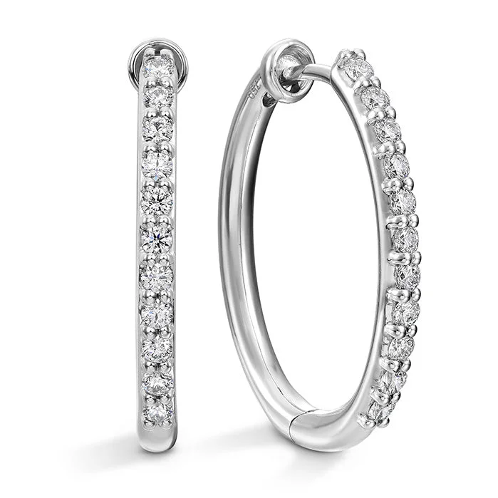 Best hoop earrings with matte finish for a sophisticated, understated design-Hearts On Fire Classic Hoop Medium Oval Diamond Earrings