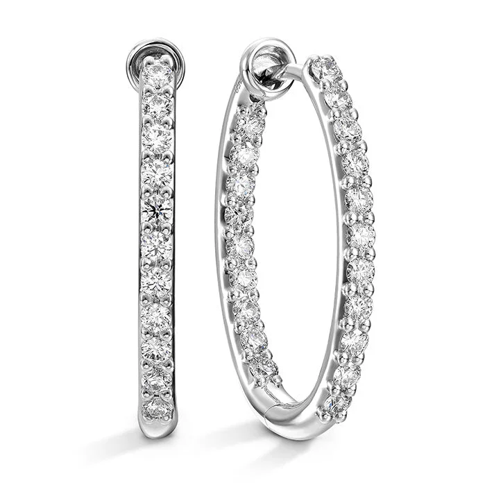 Best hoop earrings with snake chain details for a sleek and modern touch-Hearts On Fire Classic Inside Out Hoop Medium Diamond Earrings