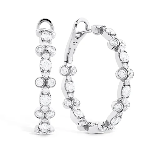 Best hoop earrings with geometric pendants for a modern, chic appeal-Hearts On Fire Double Bezel Regal Double Hoops