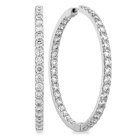 Hoop earrings with polished silver finish for a shiny, modern appeal-Hearts On Fire Hoopla Diamond Large Round Earrings