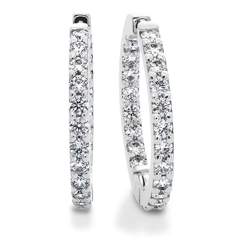 Hoop earrings with cut-out designs for a creative and lightweight effect-Hearts On Fire Hoopla Diamond Round Earrings