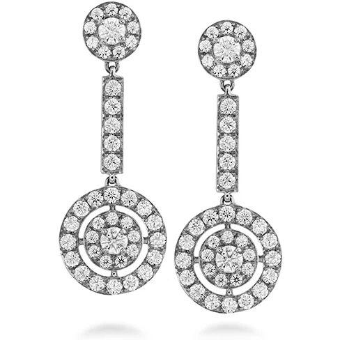 Hoop earrings with floral motifs for a feminine and nature-inspired look-Hearts On Fire Inspiration Double Halo Drop Diamond Earrings