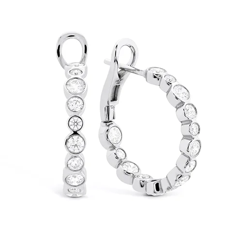 Hoop earrings with open designs for a modern, lighthearted vibe-Hearts On Fire Large Bezel Diamond Hoops