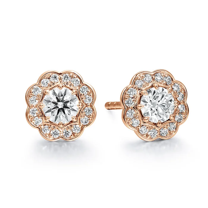 Hoop earrings with a chunky design for a bold and trendy statement-Hearts On Fire Lorelei Halo Stud Diamond Earrings