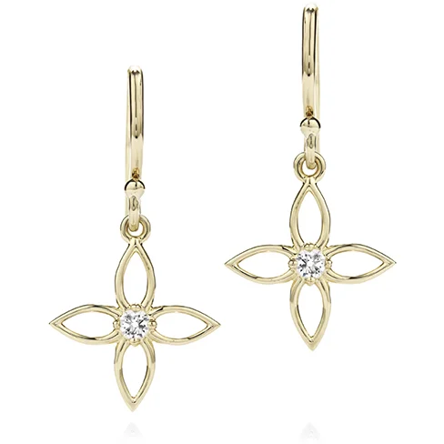 Best hoop earrings with delicate chain details for a trendy and stylish design-Hearts On Fire Potpourri Four Leaf Drop Diamond Earrings