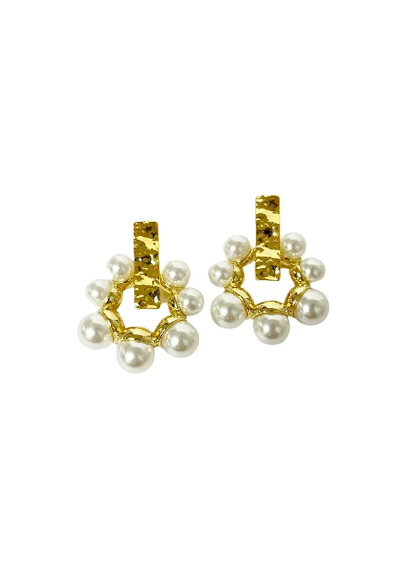 Hoop earrings with oversized pearl accents for a statement-making look-Ivee