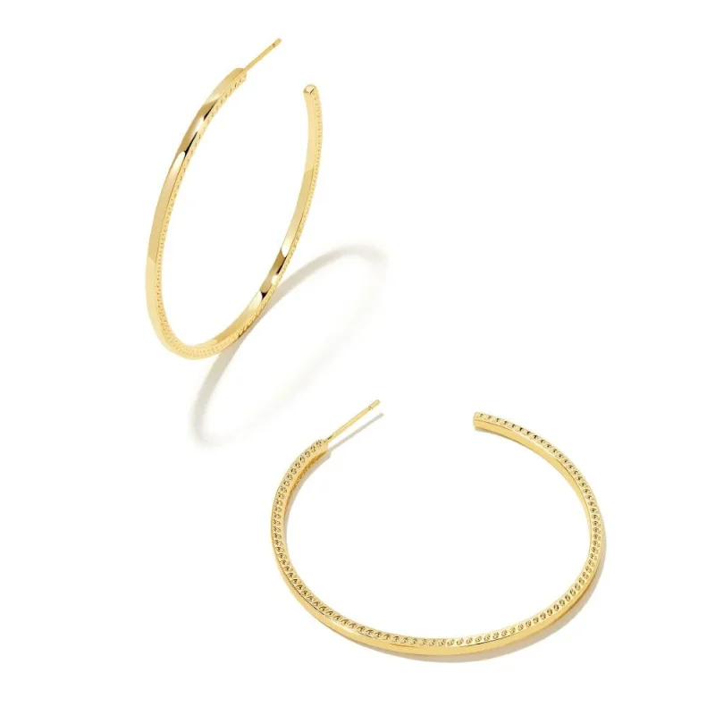 Best hoop earrings with matching bracelets for a coordinated jewelry set-Kendra Scott | Sylvie Large Hoop Earrings in Gold