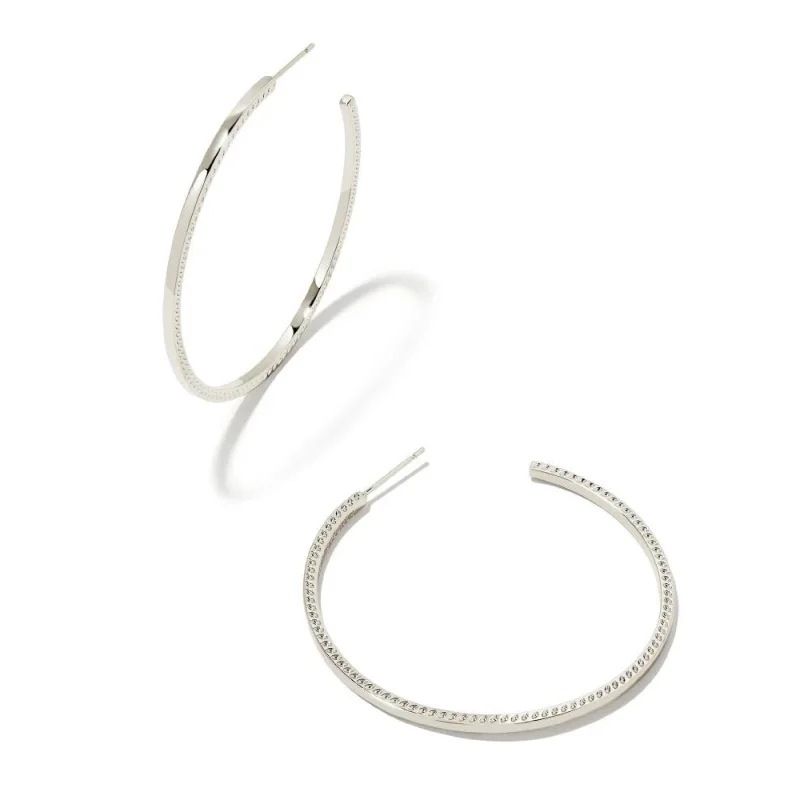 Hoop earrings with artistic filigree designs for an intricate, delicate finish-Kendra Scott | Sylvie Large Hoop Earrings in Silver