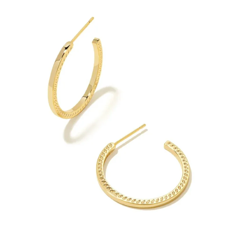 Hoop earrings with crescent moon shapes for a celestial and mystical appearance-Kendra Scott | Sylvie Small Hoop Earrings in Gold