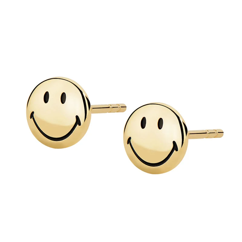 Best hoop earrings with custom engravings for a personalized and meaningful gift-KKLUExSMILEY® Smiley-18K Bead Earring