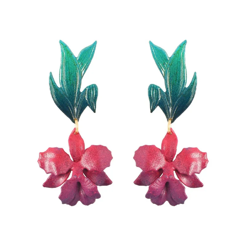 Hoop earrings with abstract shapes for an artistic and creative touch-Laelia Orchid Earrings