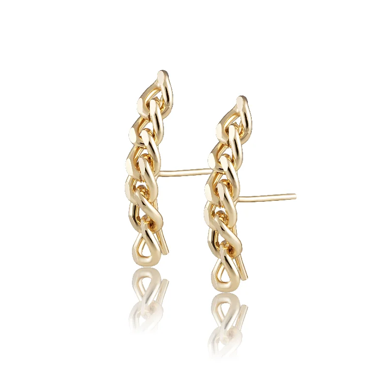 Best hoop earrings with sparkling cubic zirconia for a brilliant, budget-friendly effect-Leila Cuban Link Earrings