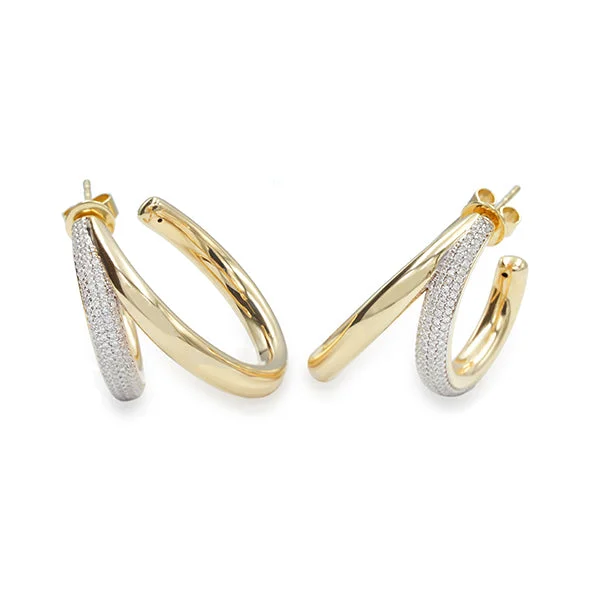 Best hoop earrings with gold-plated finishes for an affordable luxury vibe-Madre Thick Double Line Claw Hoops